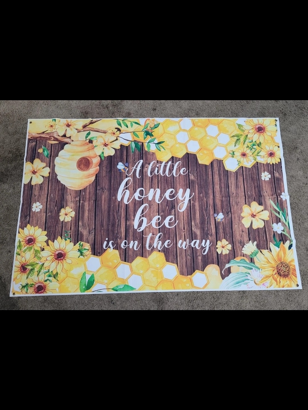 A Little Honey Bee Yellow Floral Wall Banner